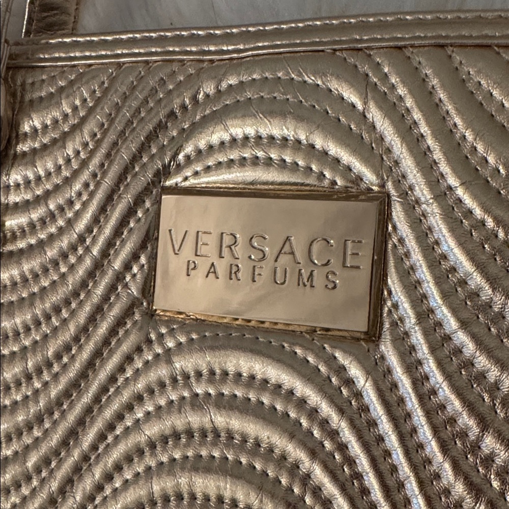 Versace Gold Ribbed Large Tote Bag, GWP. Like New. - Picture 2 of 12